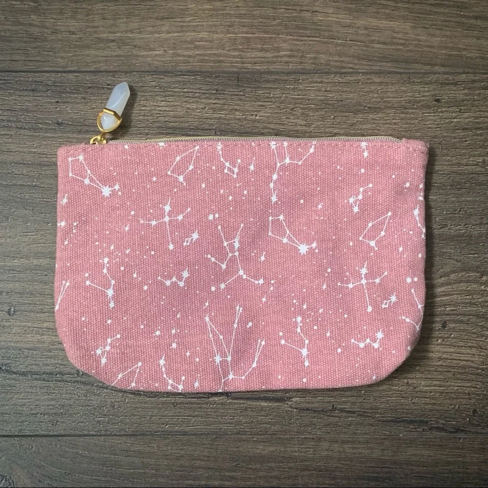 Pink constellation faux crystal ipsy bag